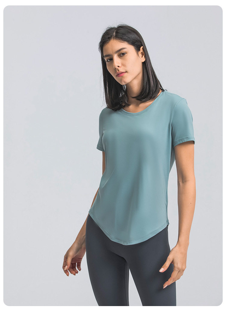 Breathable Solid Color Yoga T-shirts DS075