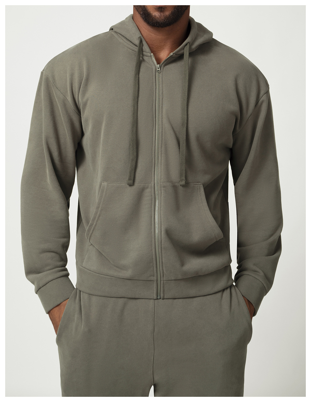 Men Solid Color Sports Zipper Hooded Jacket  DWY1011