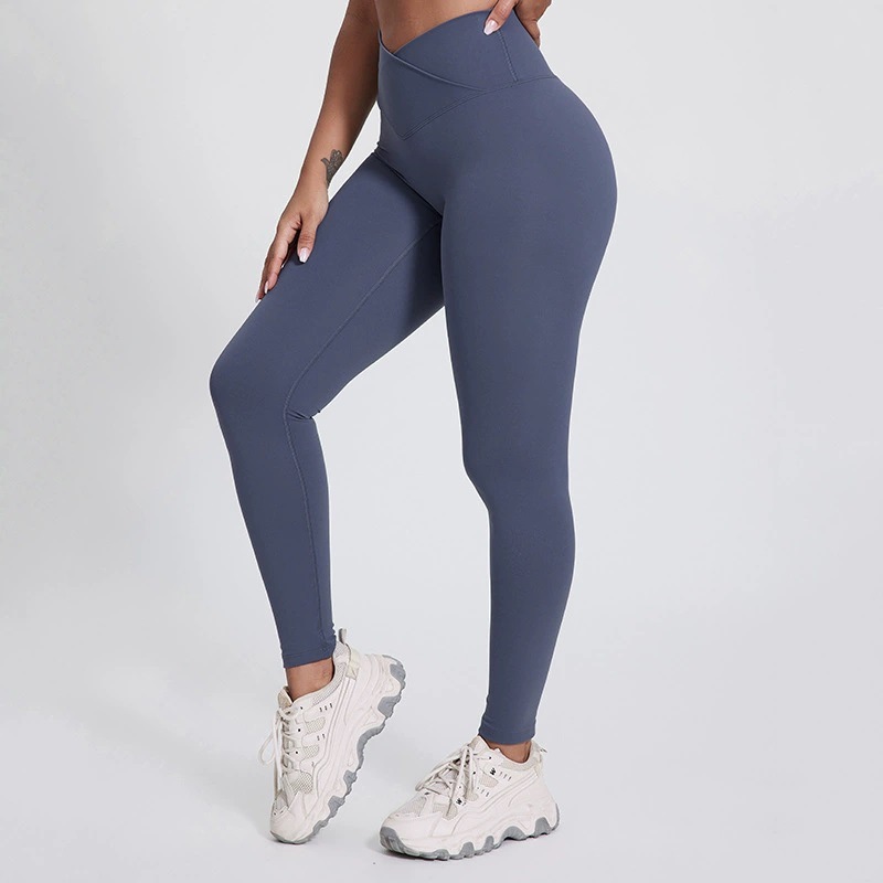 V Waist Coloful Women's  High Waist Hip Lifting Leggings SKL-LQ5032