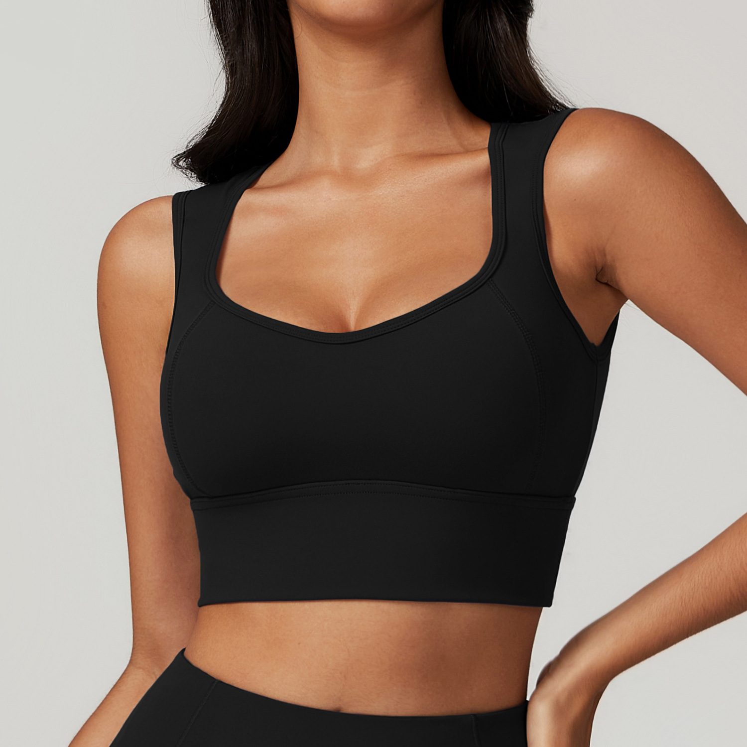 Soft Fabric Wide Hem Backless Yoga Bra