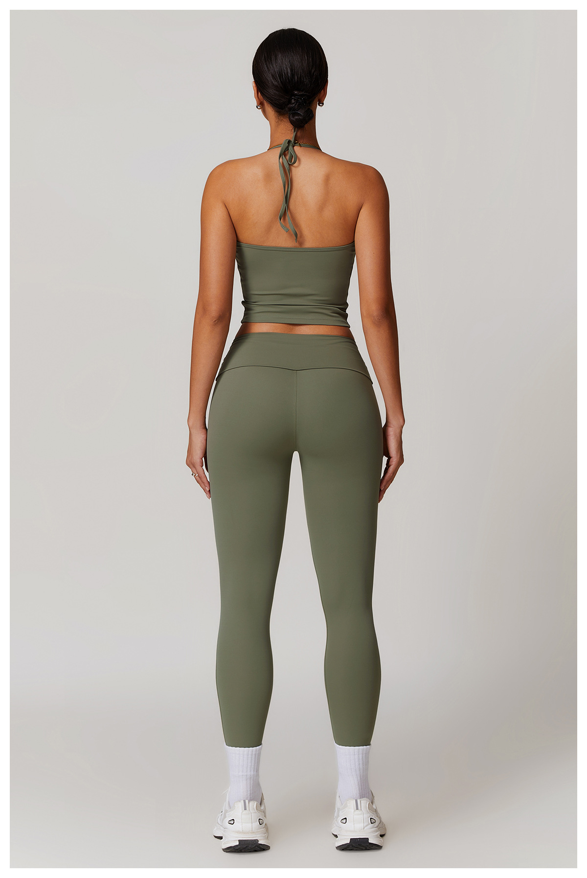 Soft Fabric Folded Waist Yoga Leggings