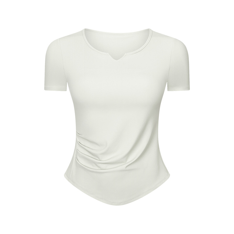 Breathable V-neck Solid Color Yoga T-shirts DS386