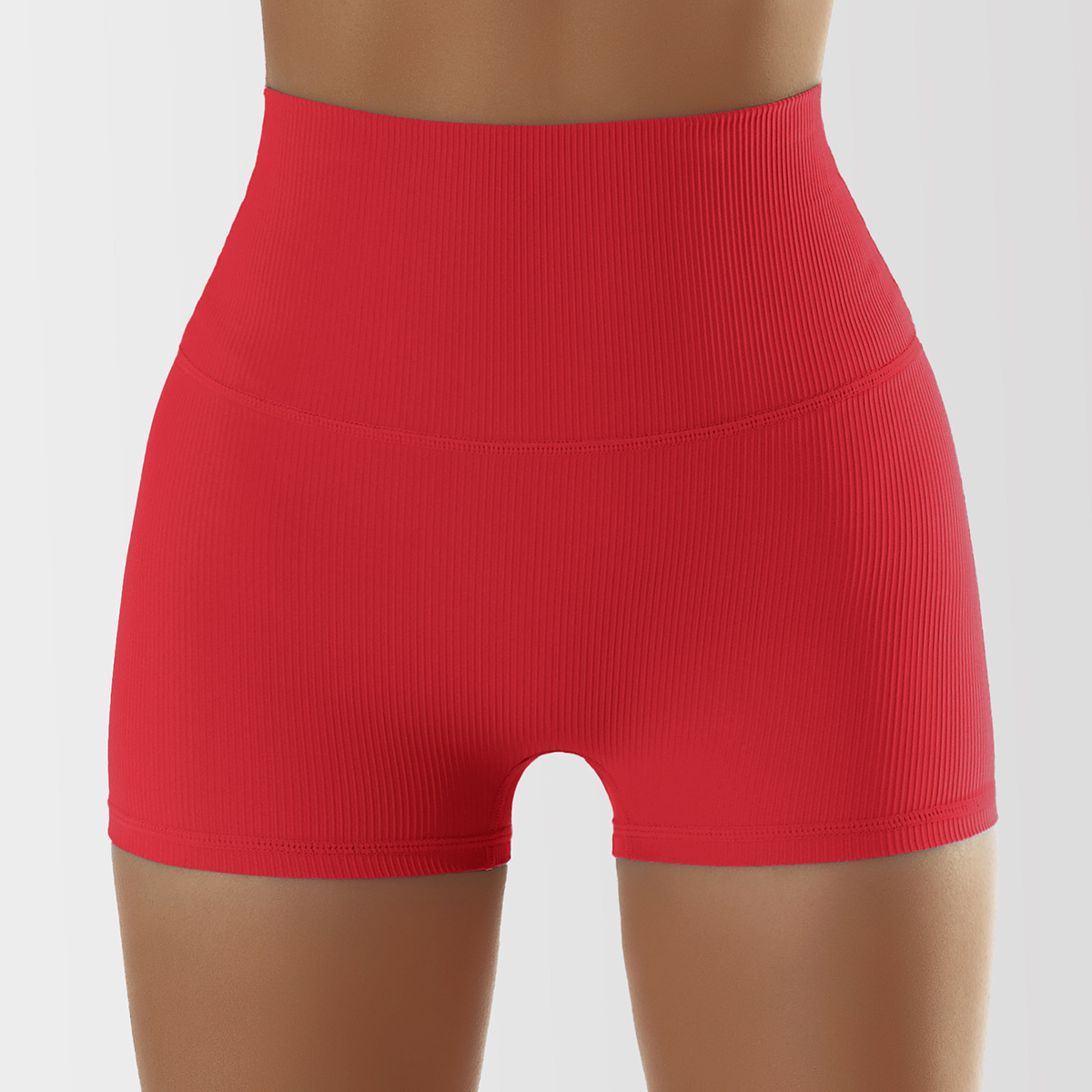 Ribbed Tummy Control Yoga Shorts 6256