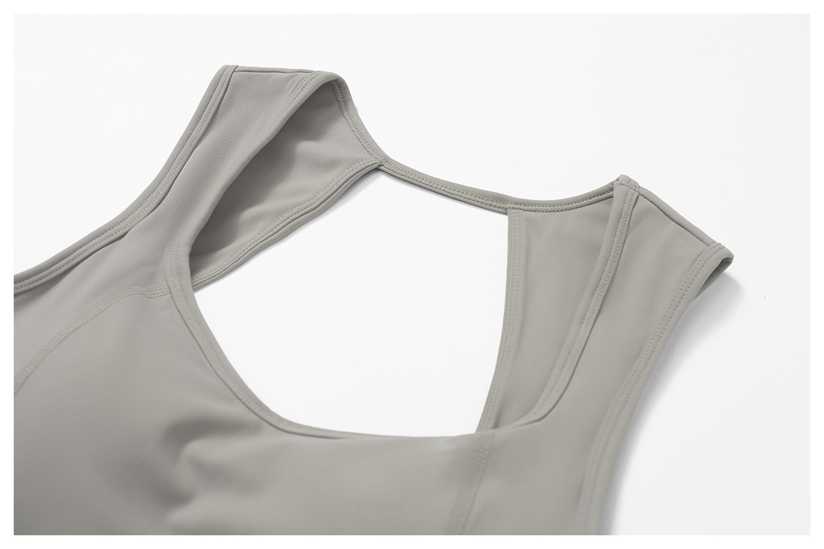 Soft Fabric Wide Hem Backless Yoga Bra