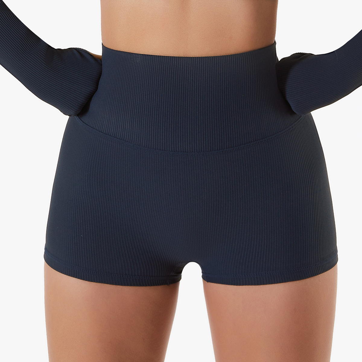 Ribbed Tummy Control Yoga Shorts 6256