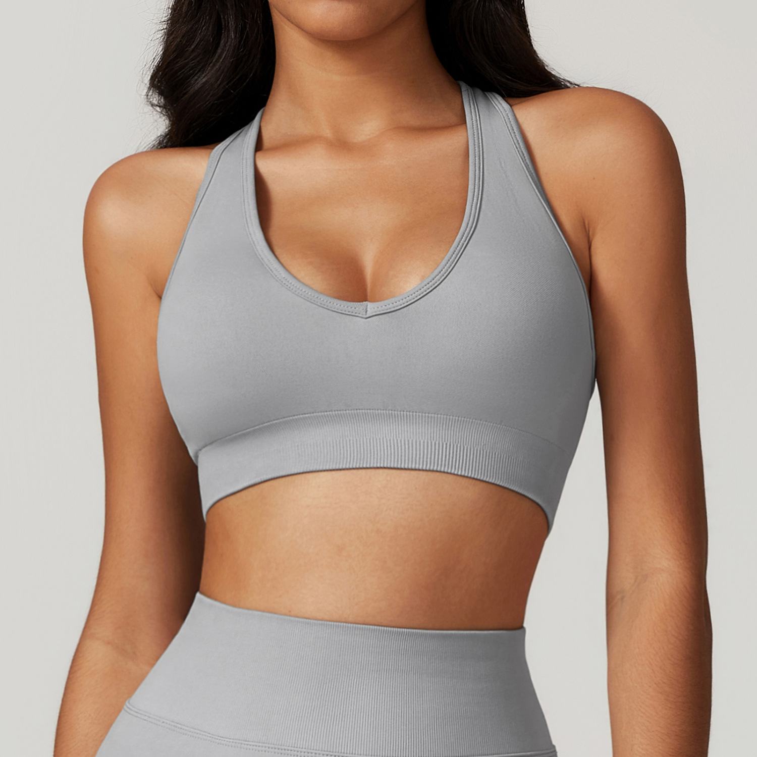 Seamless Halter High Impact Yoga Bra 7692