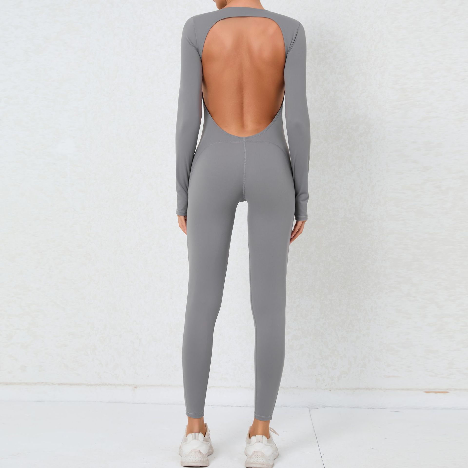 Sexy Backless Long-sleeved High-intensity Yoga Jumpsuit QS12270