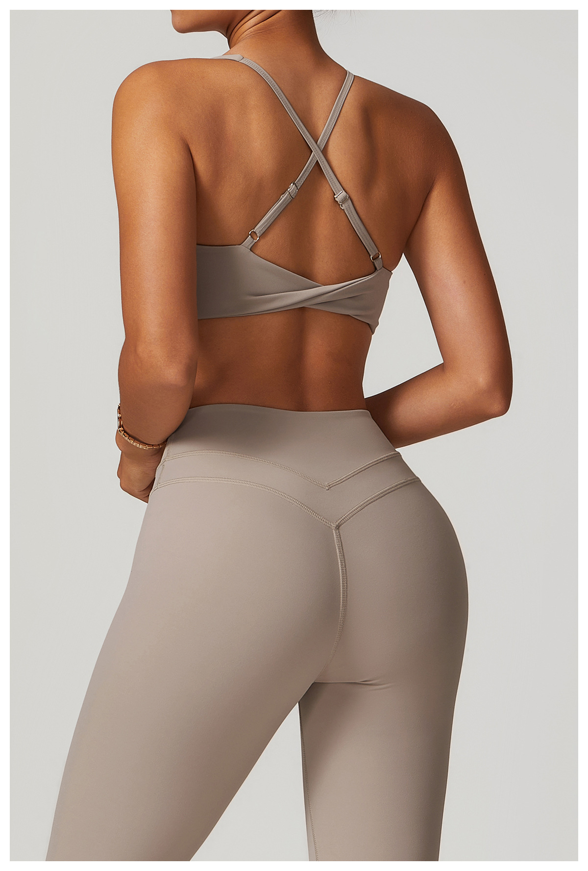 Soft Fabric Twist Crossback Yoga Bra 8863