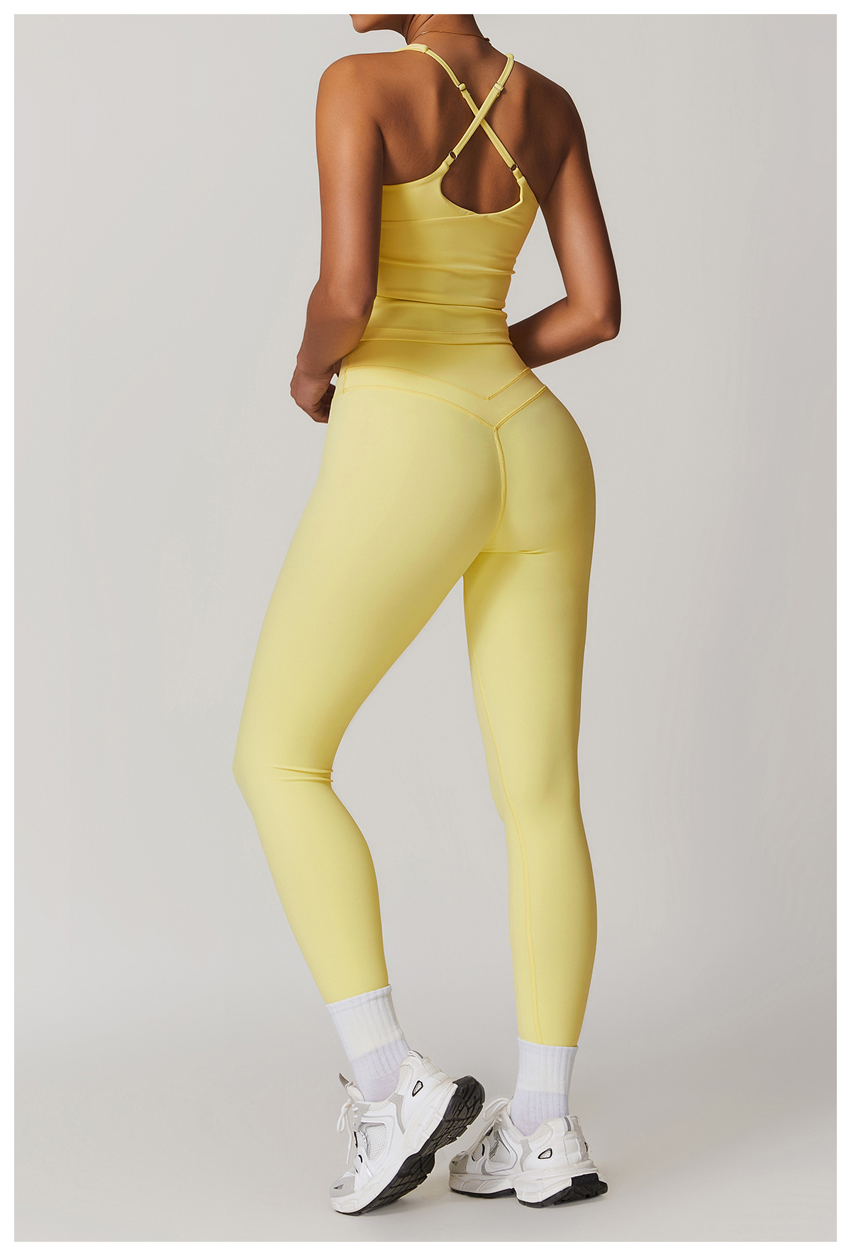 Soft Fabric Twist Crossback Yoga Sets 8863