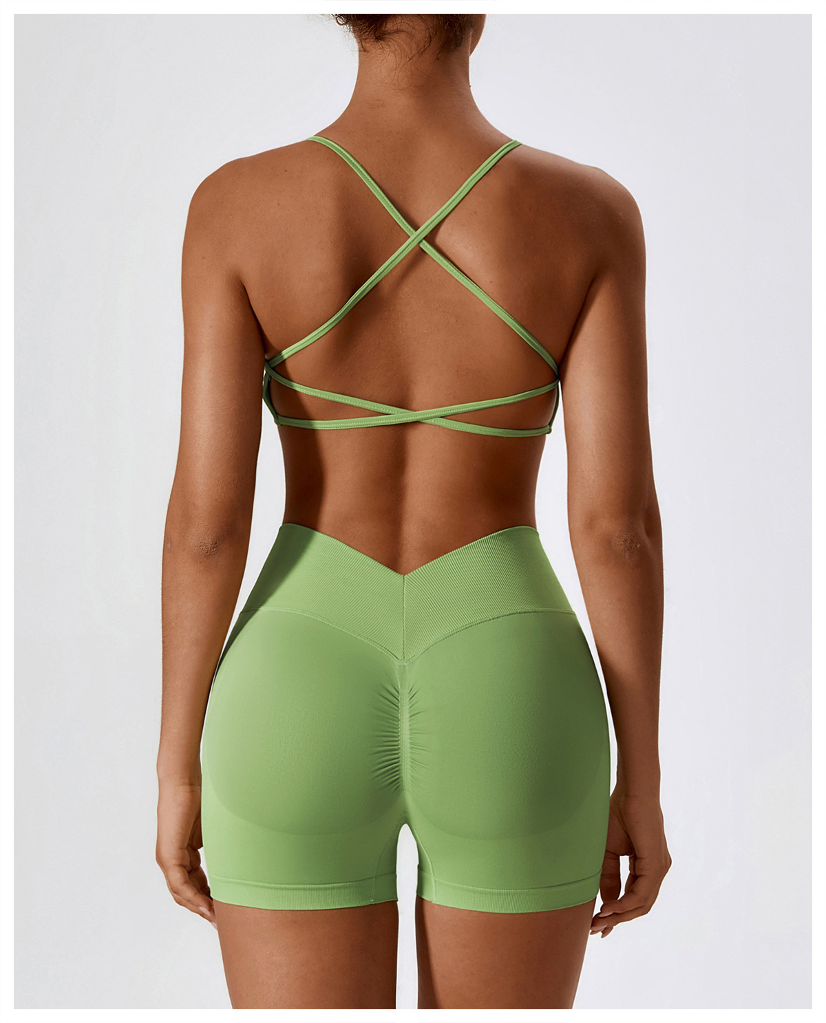 Seamless Cross Back Backless Yoga Bra 7137