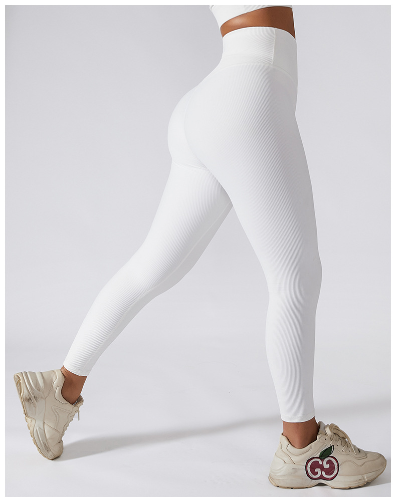 Ribbed Tummy Control Yoga Leggings 6256