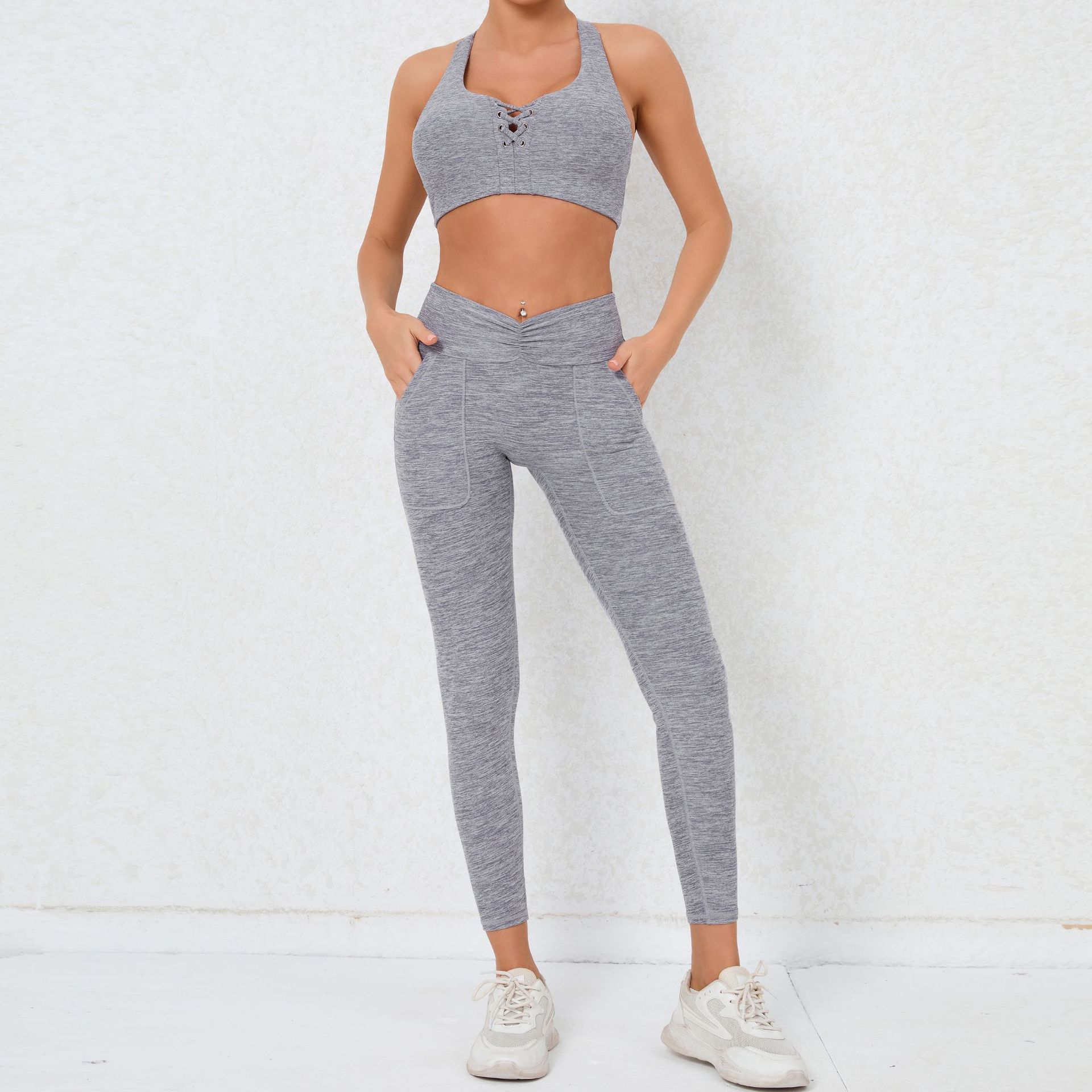 Tight-fitting Brushed Quick-drying Fitness Jumpsuit  QS59931+46030