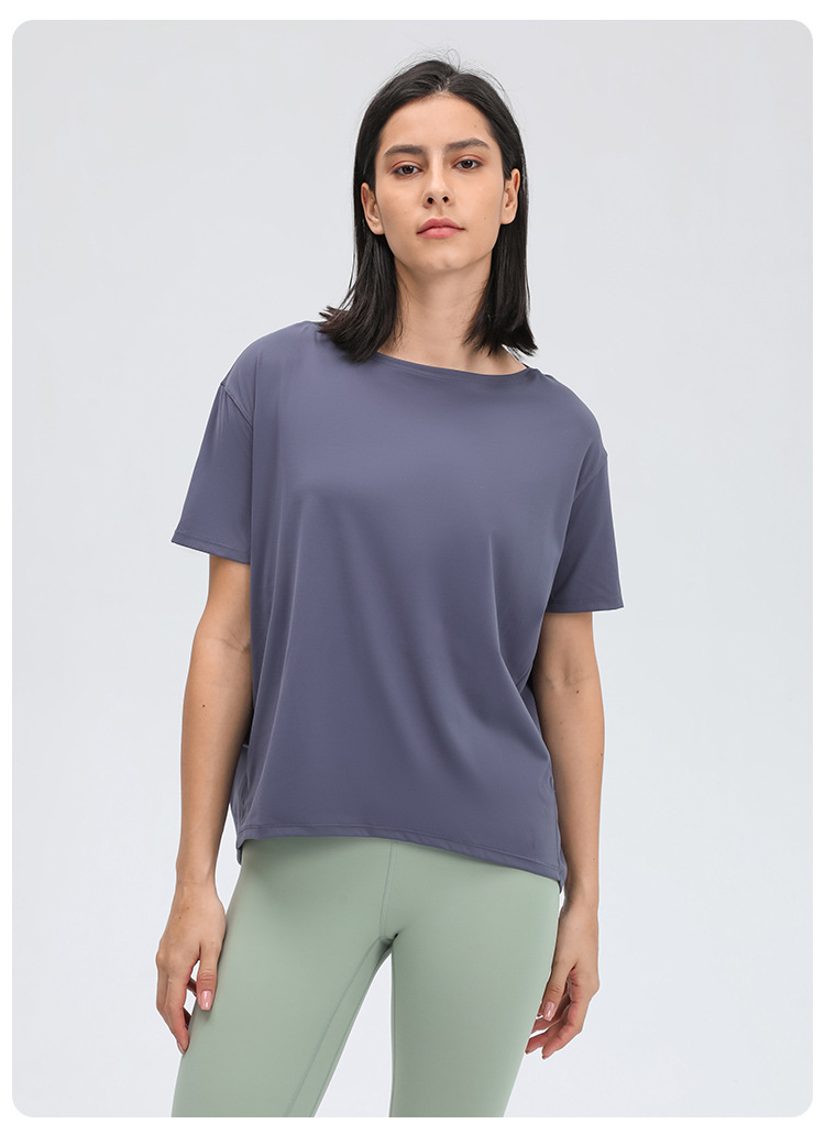 Breathable Solid Color Yoga T-shirts DS079