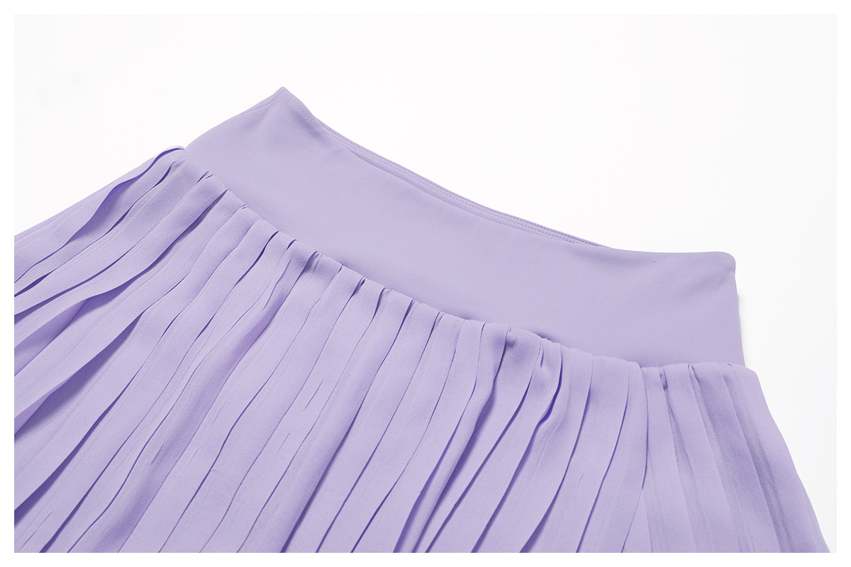 Soft Fabric Mock Two Pieces Pleated Tennis Skirt 8600