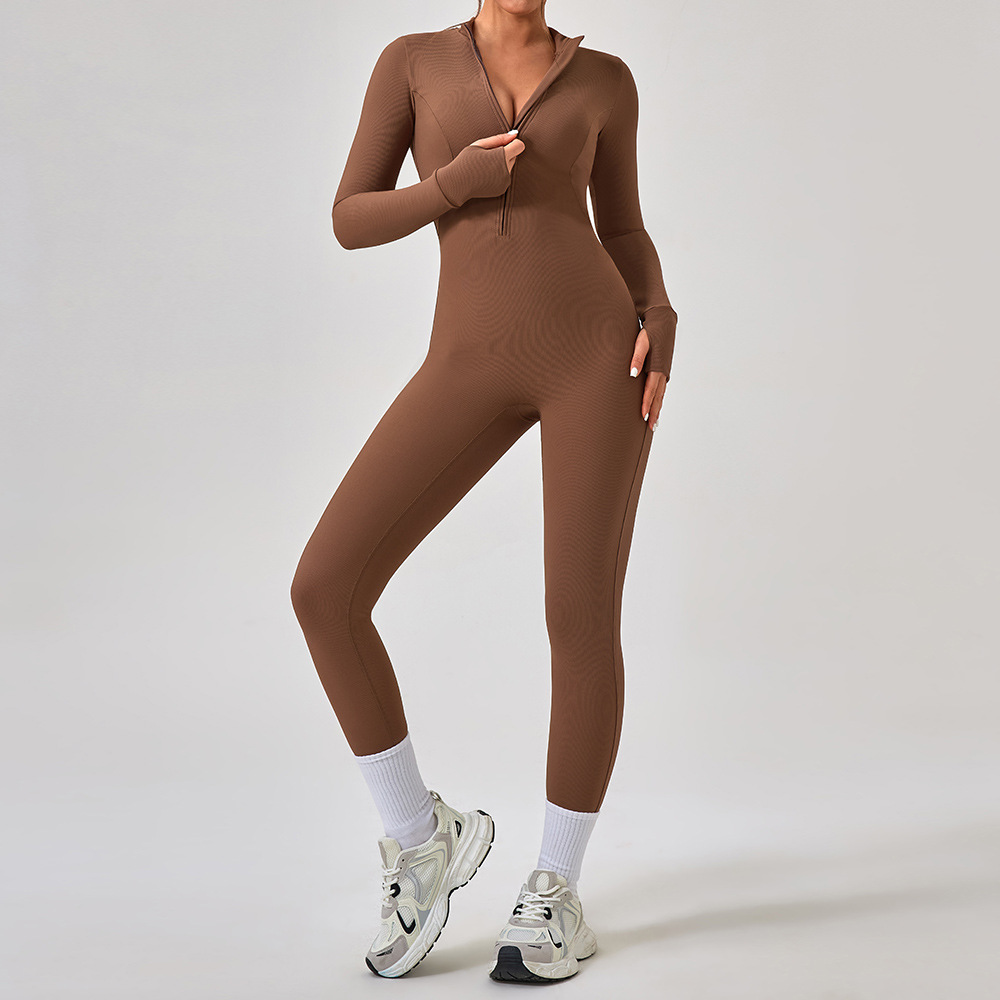 Zipper Long Sleeve One-piece Jumpsuits YW1012L