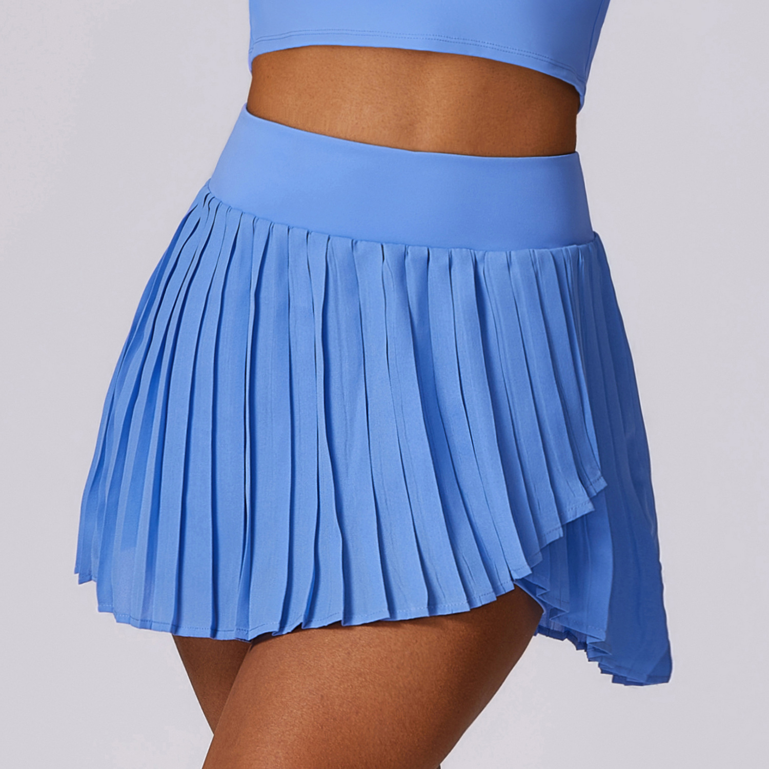 Soft Fabric Mock Two Pieces Pleated Tennis Skirt 8600