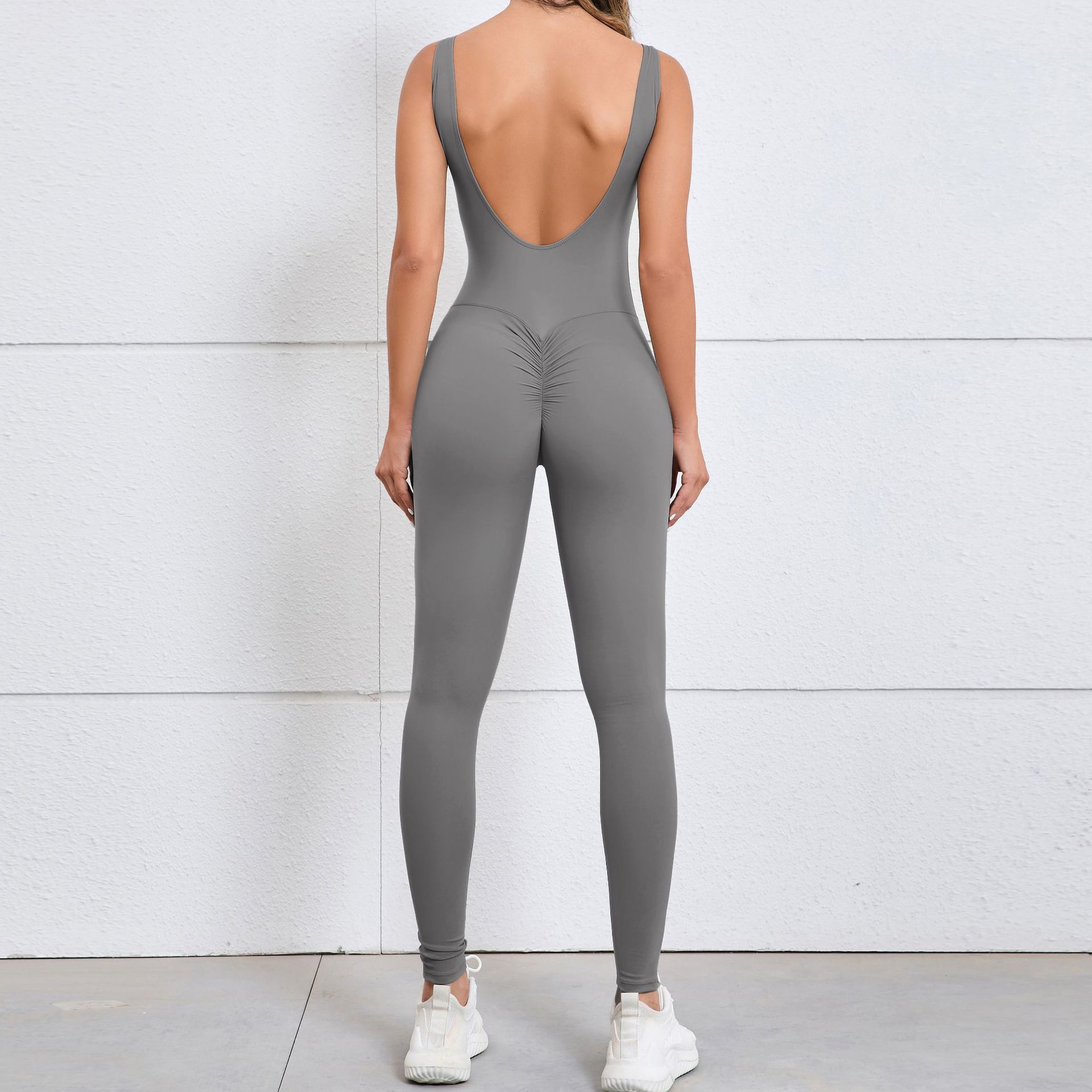 Hollow Back Peach Butt One-piece Yoga Suit  QS7448 