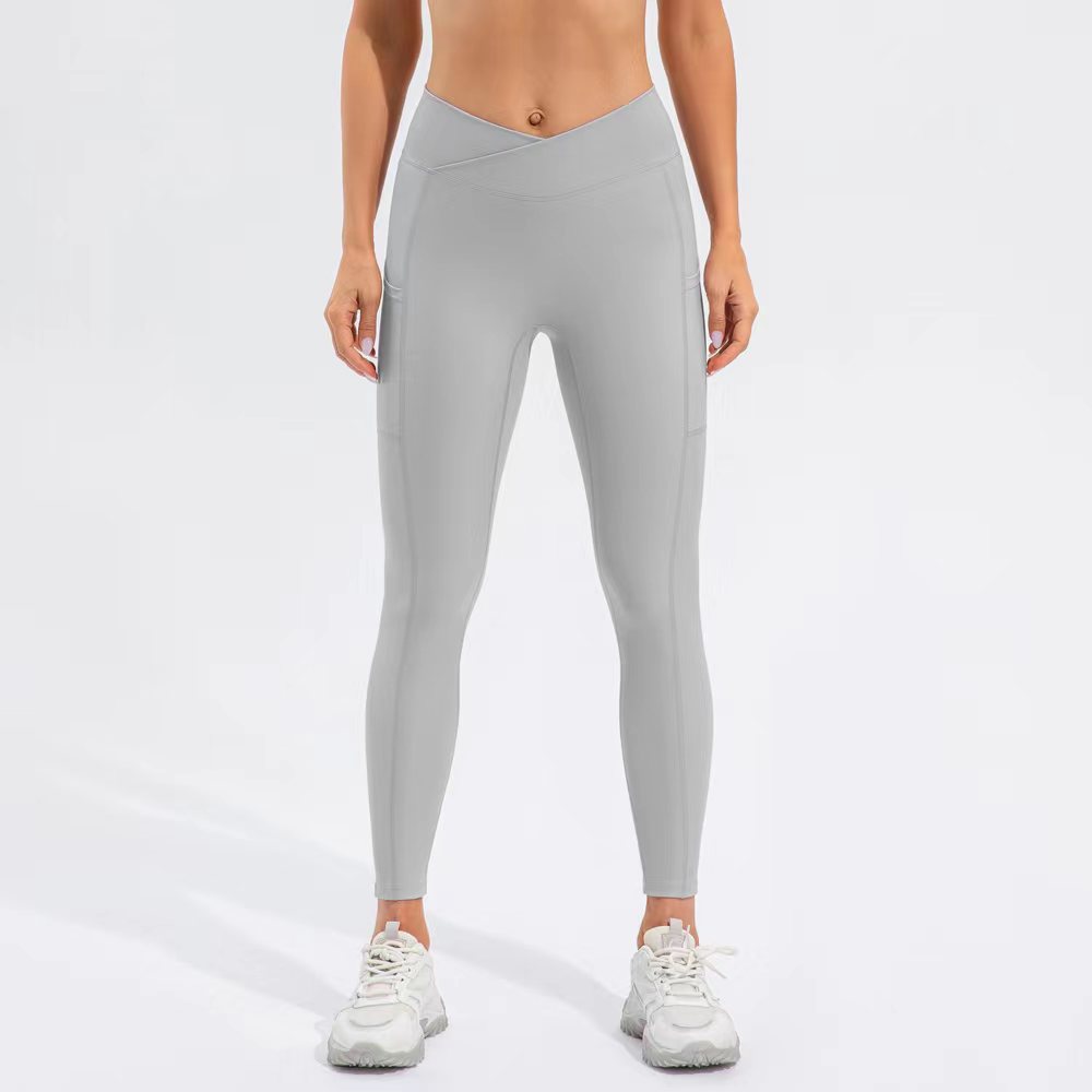 Nude V-waist Hip Lift Soft Material Yoga Leggings KW203