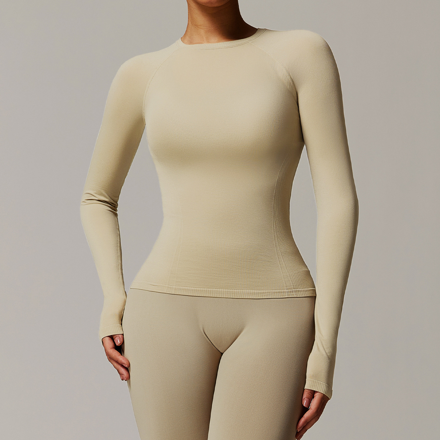 Seamless Slim Long Sleeves Yoga Tops 7731