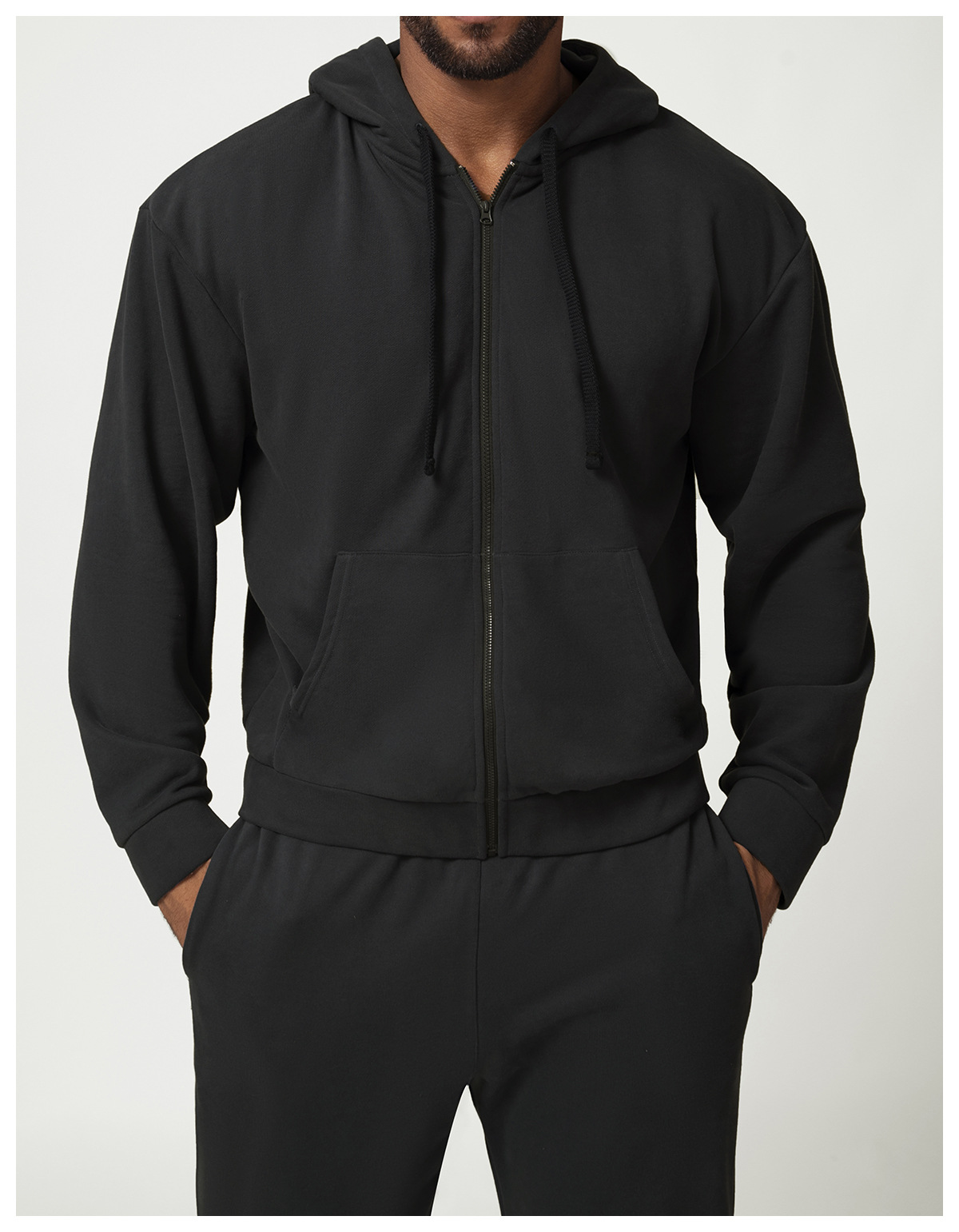 Men Solid Color Sports Zipper Hooded Jacket  DWY1011