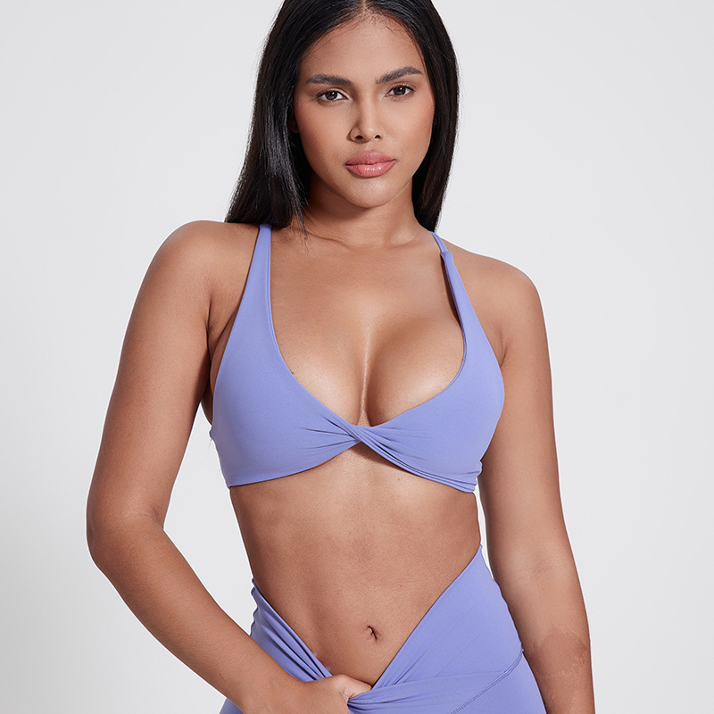 Bra With Pads Cross Front Sports Underwear Bra SKL-LQ5019