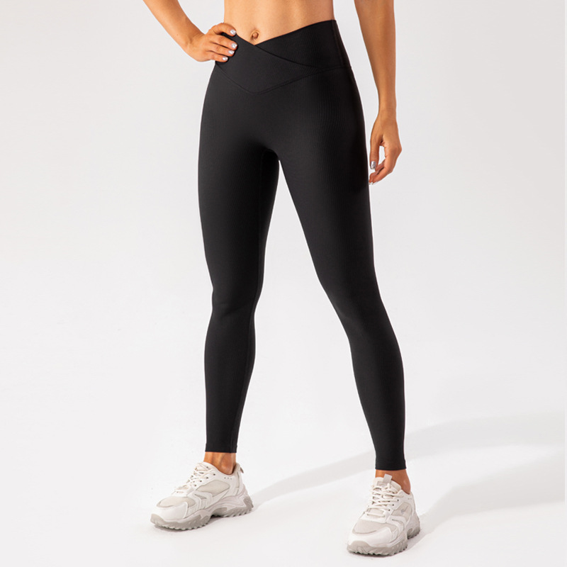 Nude V-waist Hip Lift Soft Material Yoga Leggings KW207