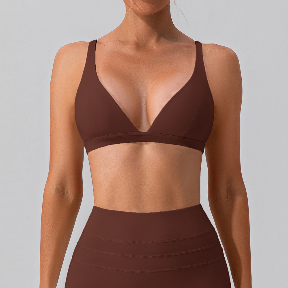 Nude Solid Color Soft Material Yoga Bra YW440