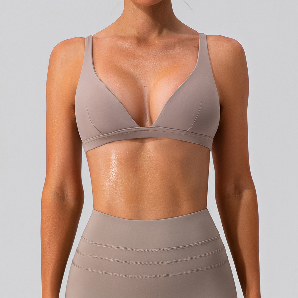 Nude Solid Color Soft Material Yoga Bra YW440