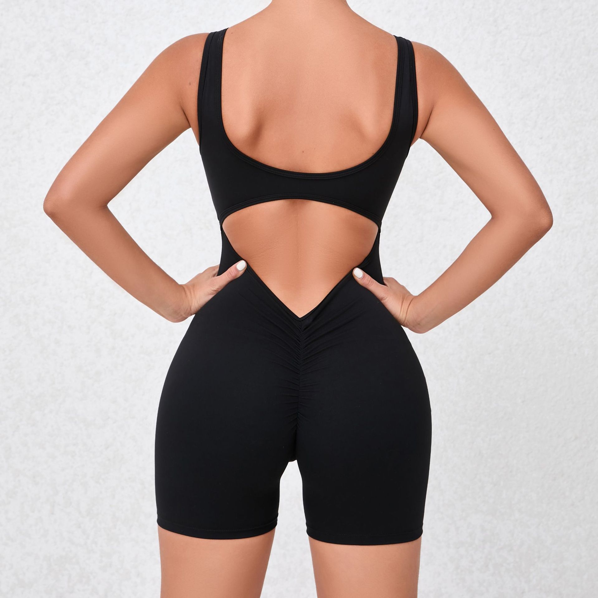 Quick-drying One-piece V-shaped Back Waist Yoga Suit QS4608