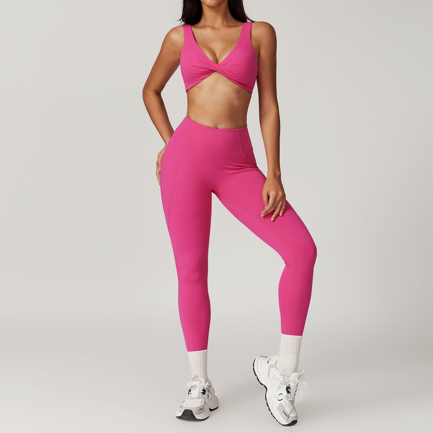 Soft Fabirc Crop Top Yoga Sets 3 Options 8796