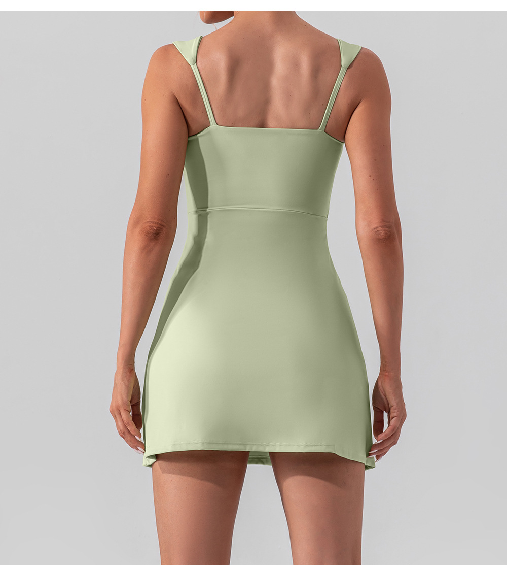 Sexy Halter Solid Color Yoga Tennis Dress YW982L