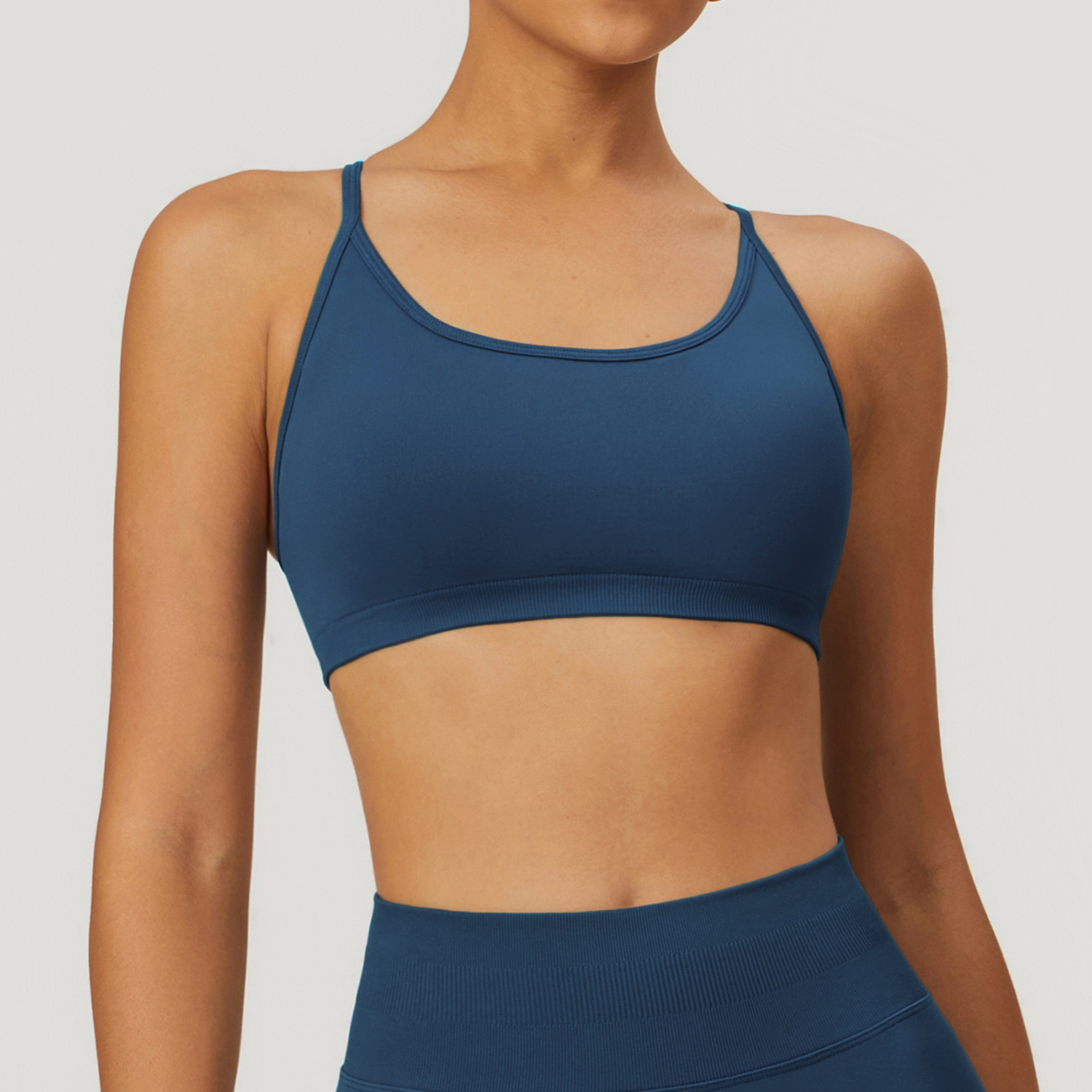 Seamless  Crossback Backless Yoga Bra 7655