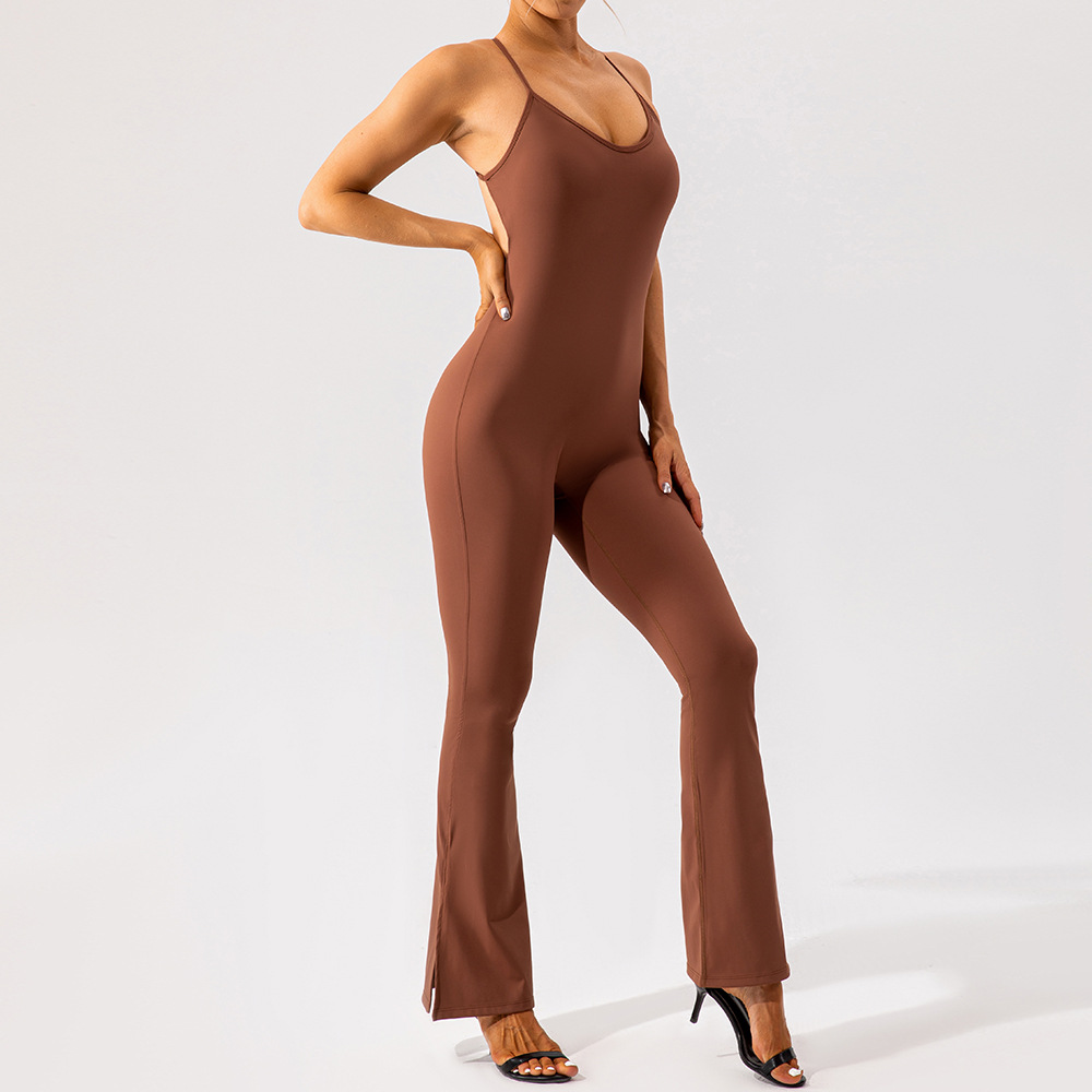 Backless Adjustable One-piece Flared Pants YW975L