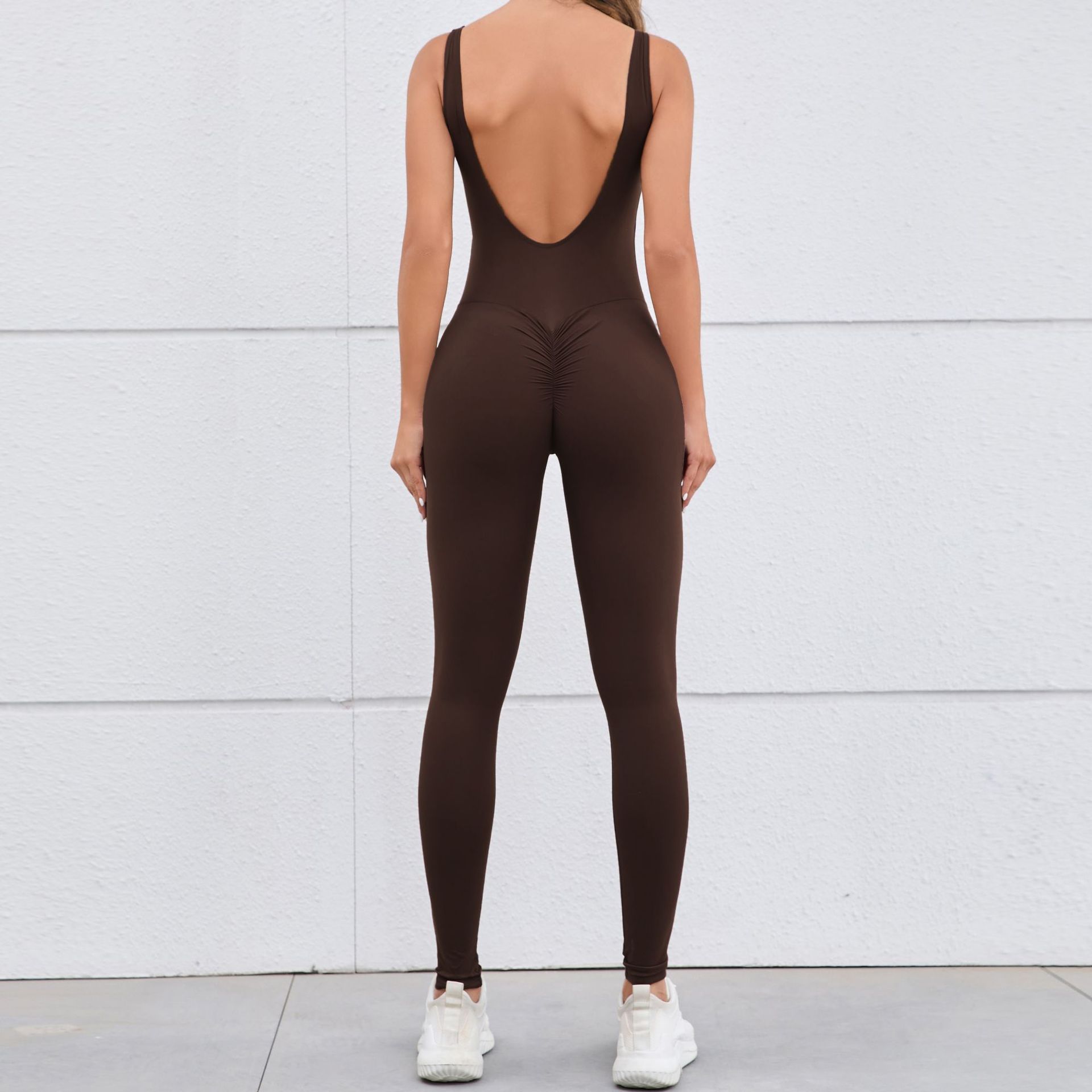 Hollow Back Peach Butt One-piece Yoga Suit  QS7448 