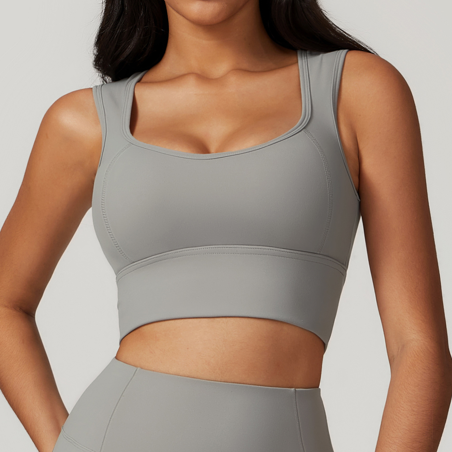 Soft Fabric Wide Hem Backless Yoga Bra