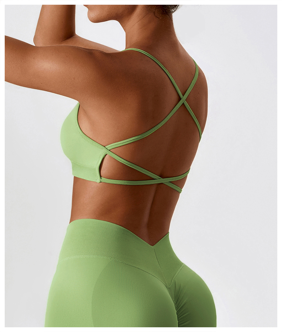 Seamless Cross Back Backless Yoga Bra 7137