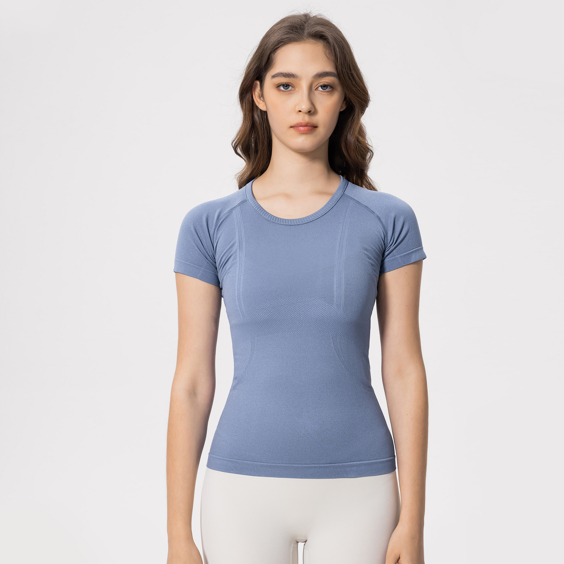 Breathable Quick Dry Solid Color Yoga T-shirts S2067