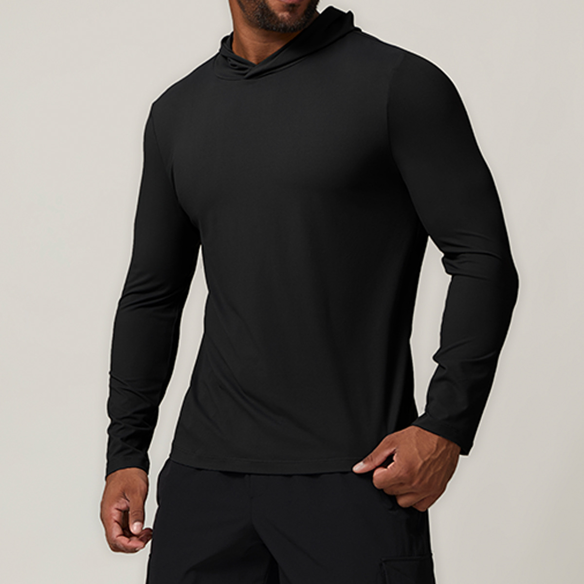 Men Gym Fitness Hooded Long Sleeve Shirt  DCX1023