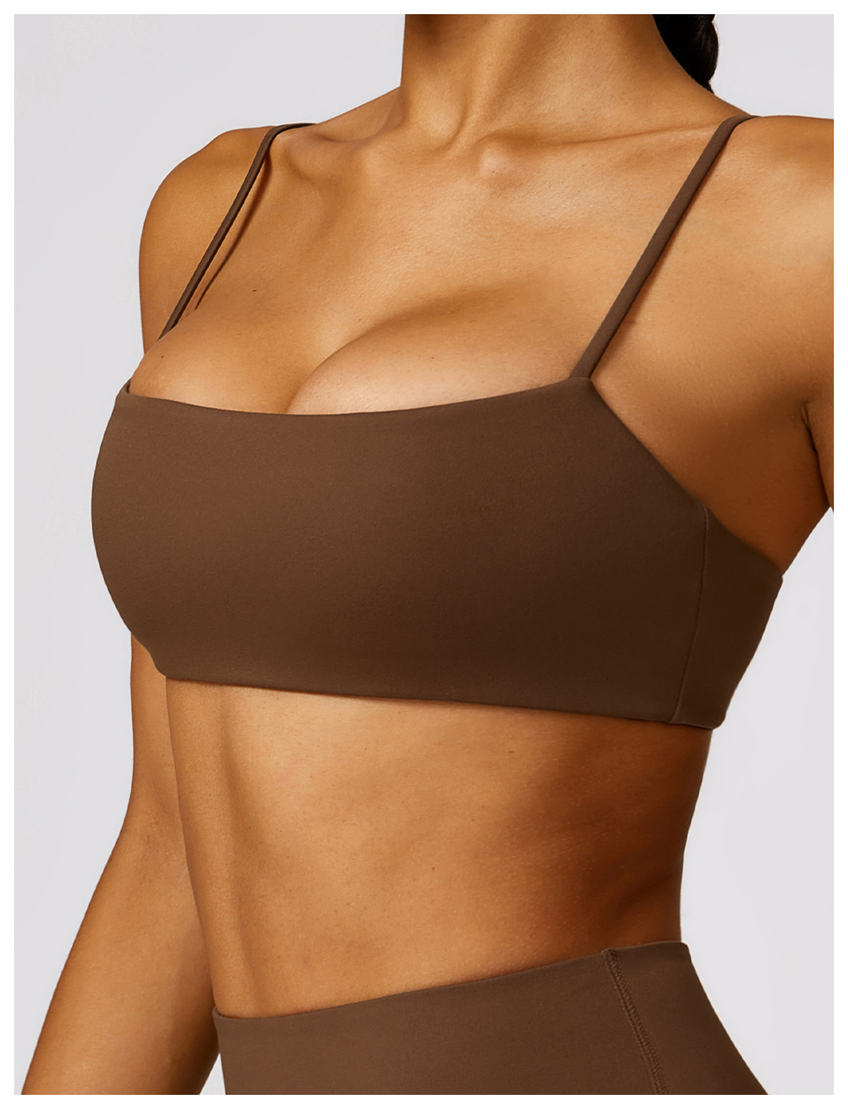 Soft Fabric Thin Straps Tube Yoga Bra 8579