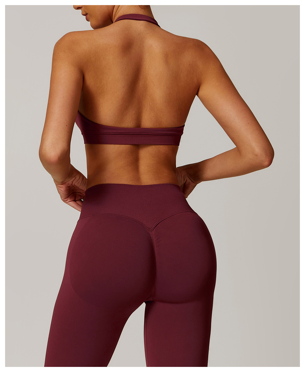 Seamless Halter Backless Yoga Bra 7755