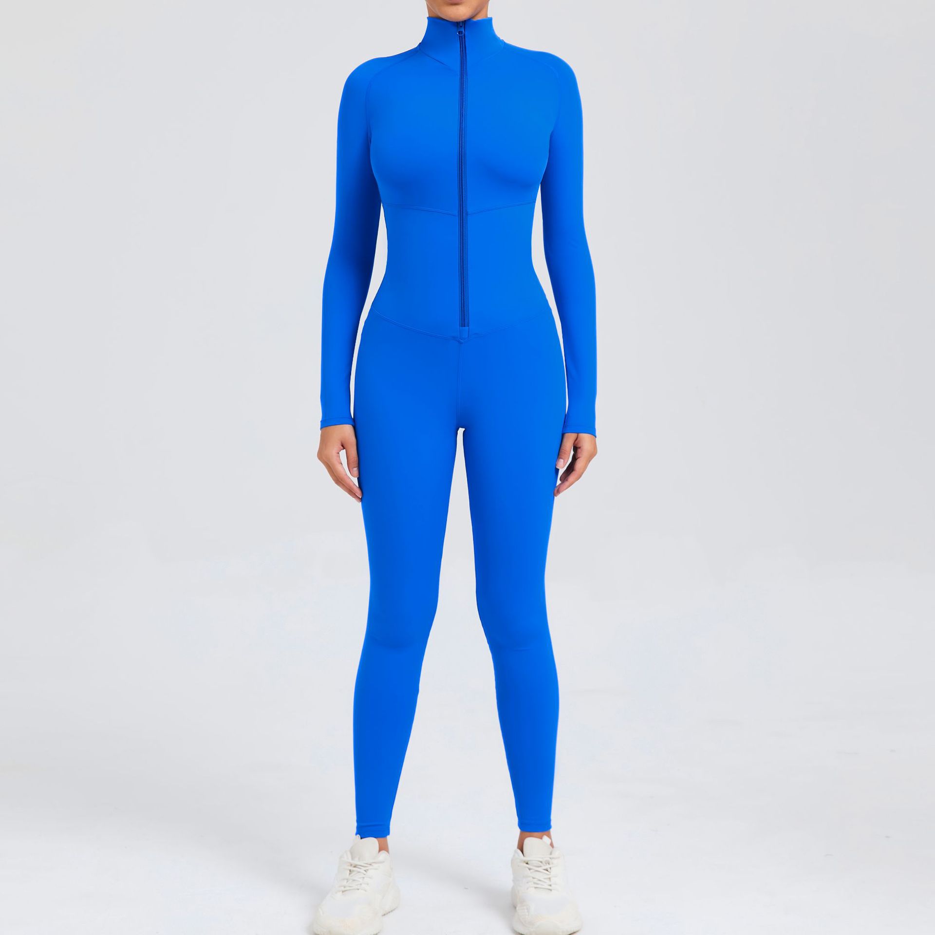 Zipper Long-Sleeved High-Intensity Fitness Sports Jumpsuit  QS10041