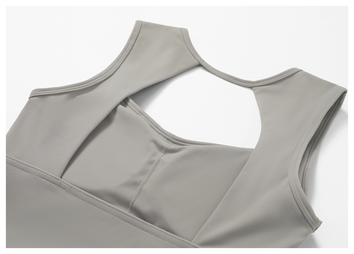 Soft Fabric Wide Hem Backless Yoga Bra