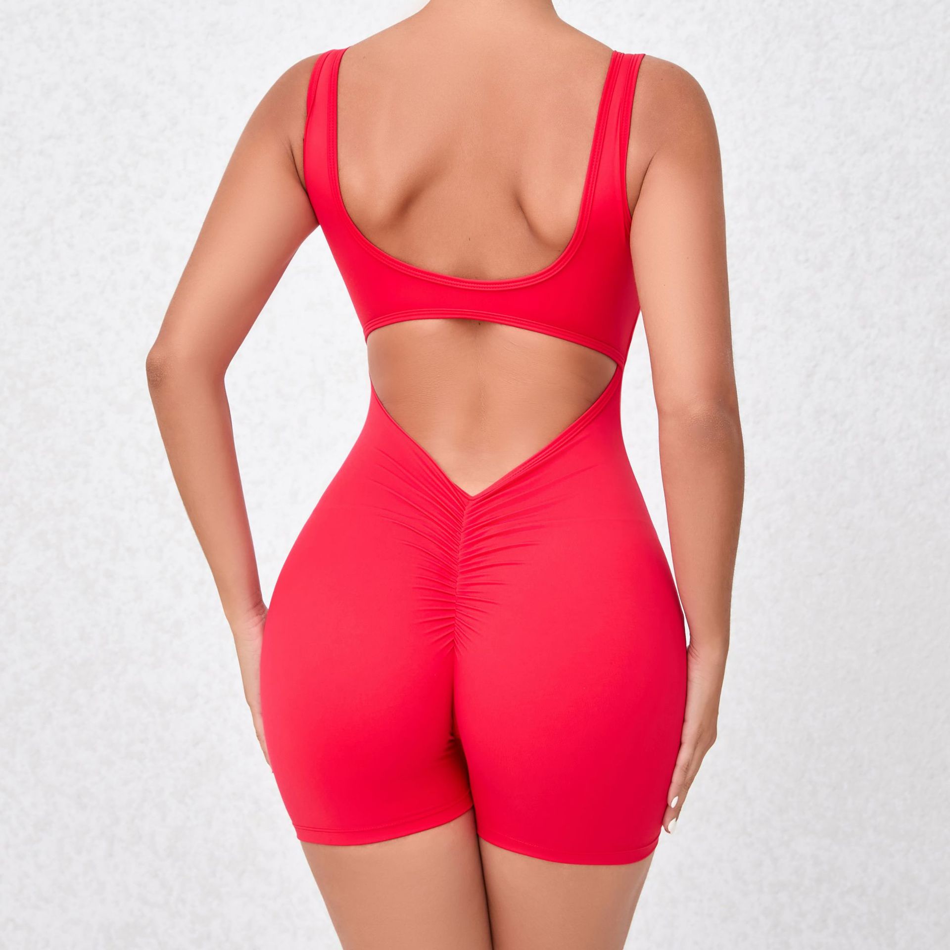 Quick-drying One-piece V-shaped Back Waist Yoga Suit QS4608