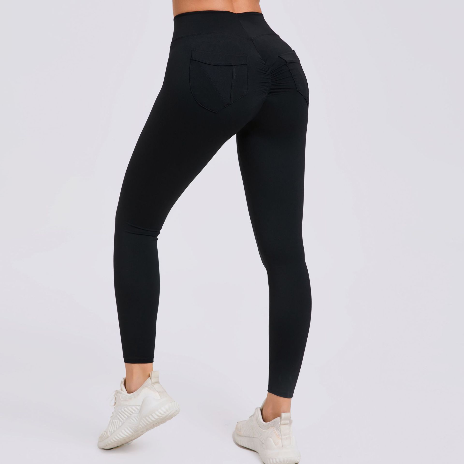 Quick-Drying Breathable Pocket High-Waisted Yoga Pants  QS43202