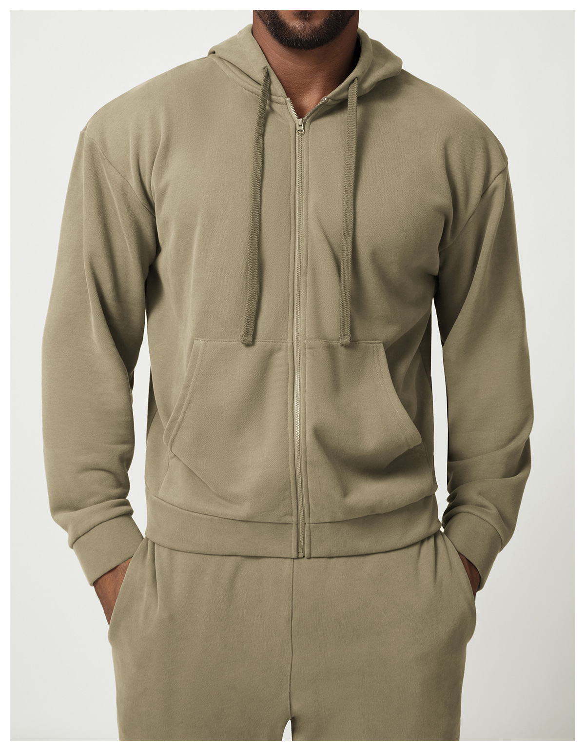 Men Solid Color Sports Zipper Hooded Jacket  DWY1011