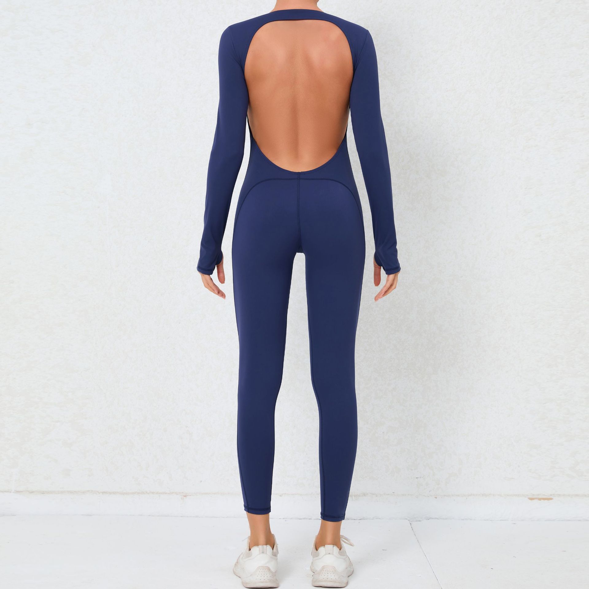 Sexy Backless Long-sleeved High-intensity Yoga Jumpsuit QS12270