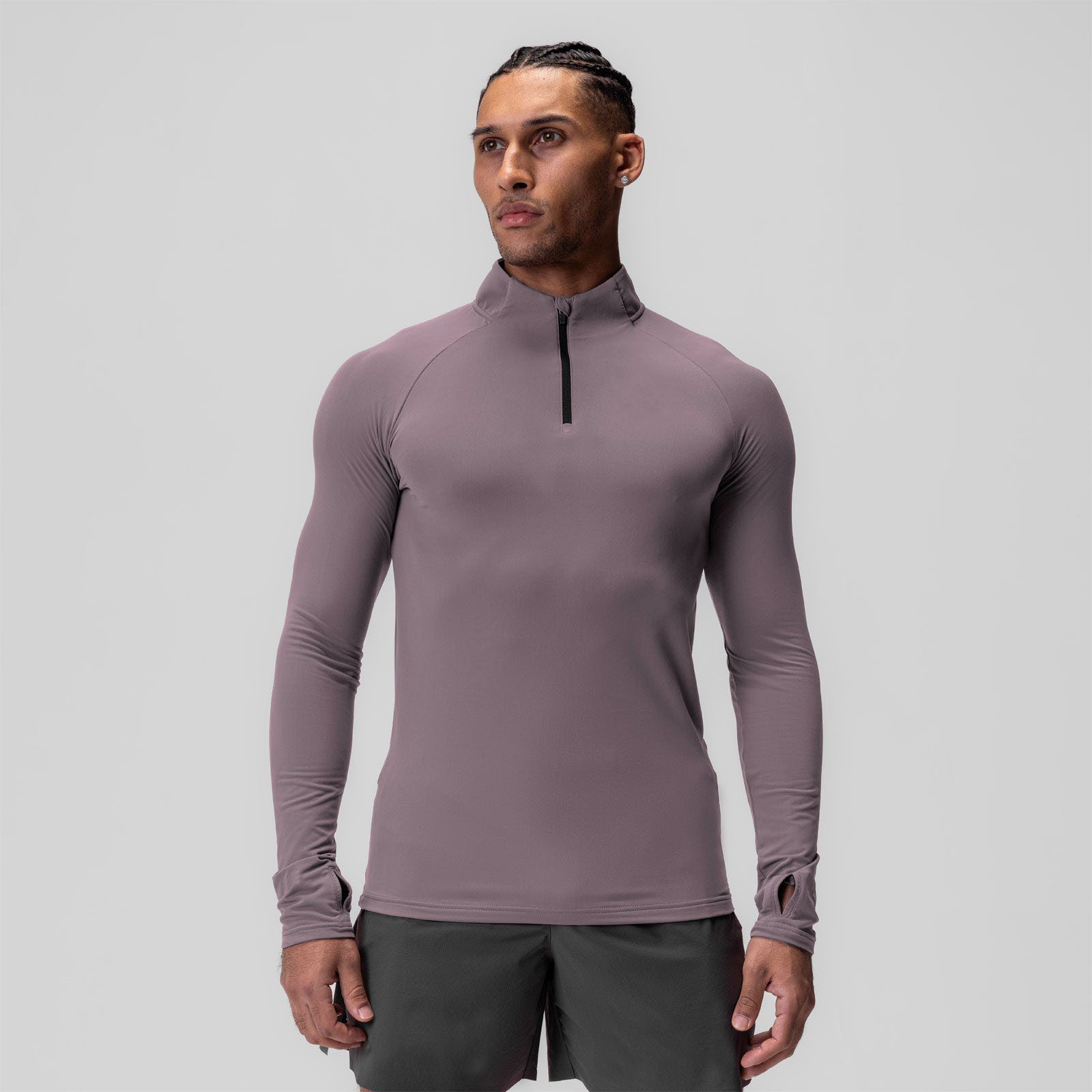 Men Gym Long Sleeve Shirt With Half Zipper FYCX316