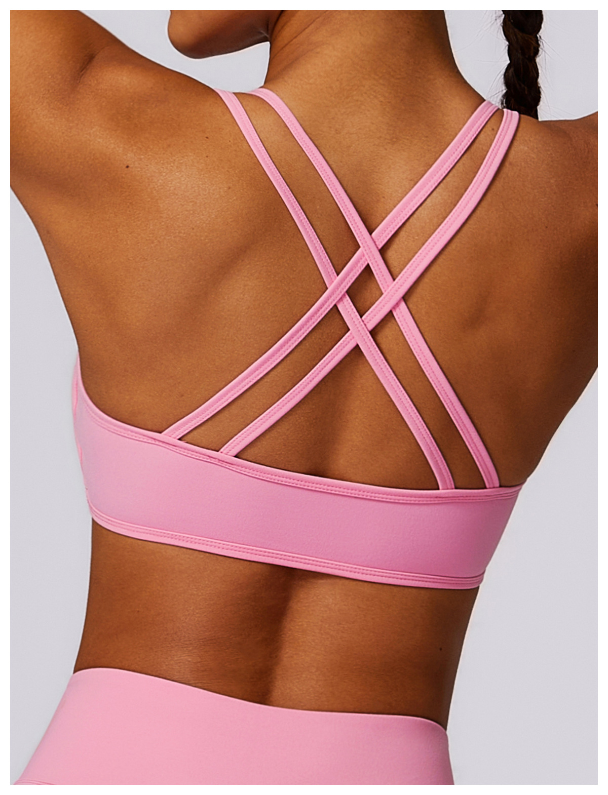 Soft Fabric Double Straps Crossback Yoga Bra 8260