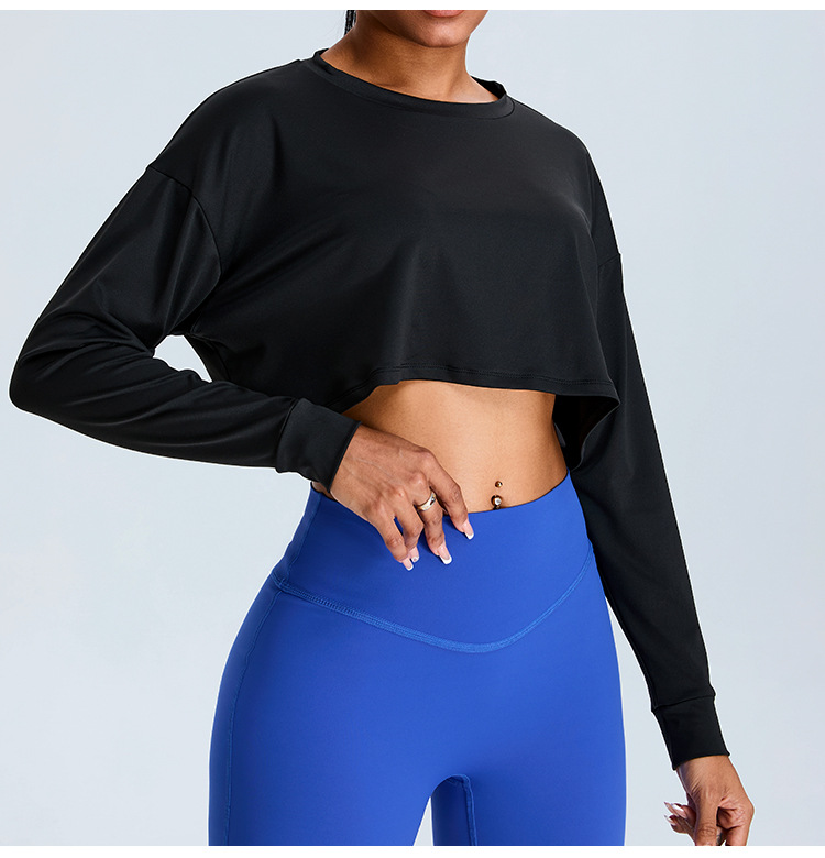 Long-sleeved Round Neck Casual Loose Sportswear Top SFYTM0191