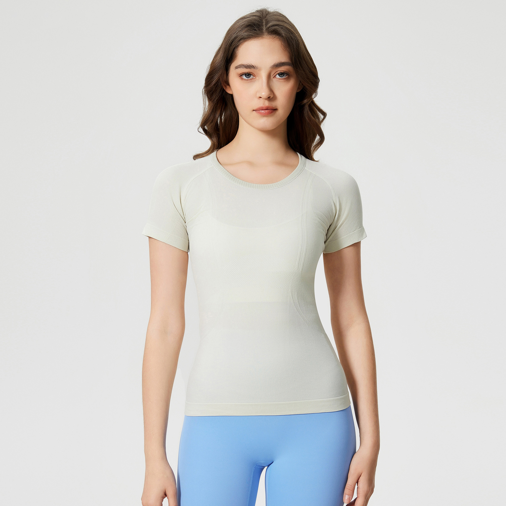 Breathable Quick Dry Solid Color Yoga T-shirts S2067